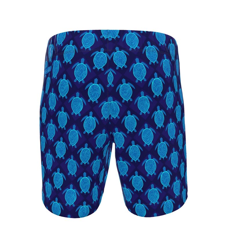 Men's Swim Shorts - Topo Turtles - Blue