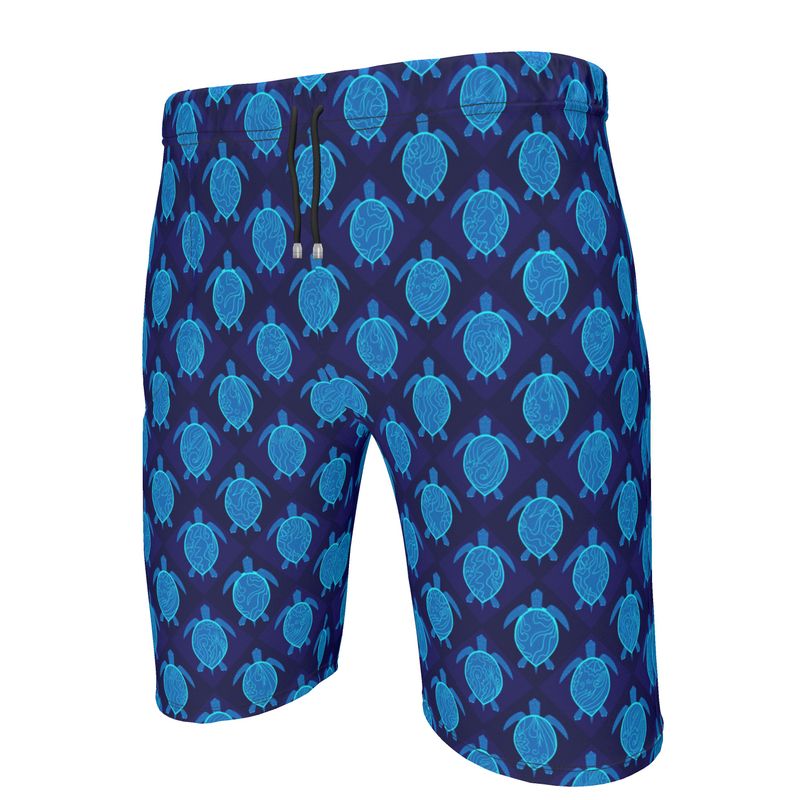 Men's Gym Shorts - Topo Turtles - Blue