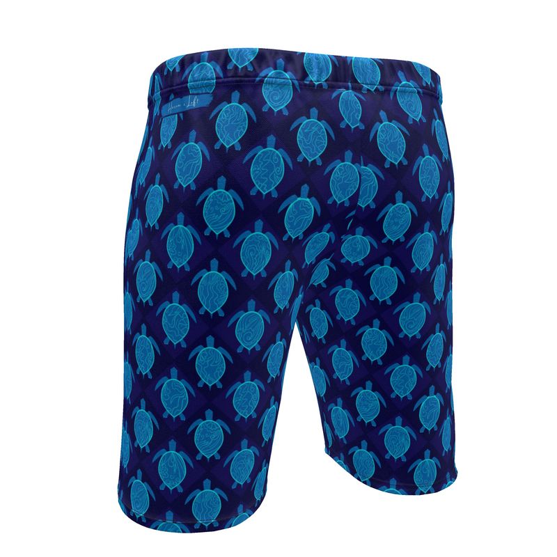 Men's Gym Shorts - Topo Turtles - Blue