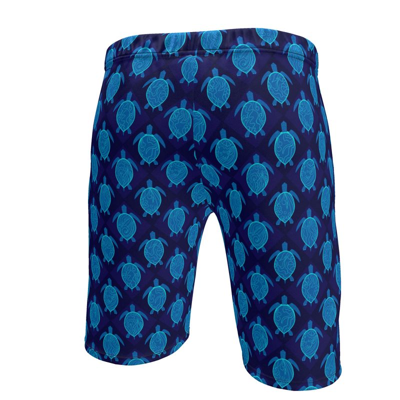 Men's Gym Shorts - Topo Turtles - Blue