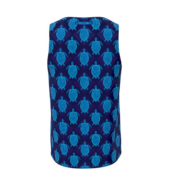 Men’s Hybrid Tank Top - Topo Turtles - Blue