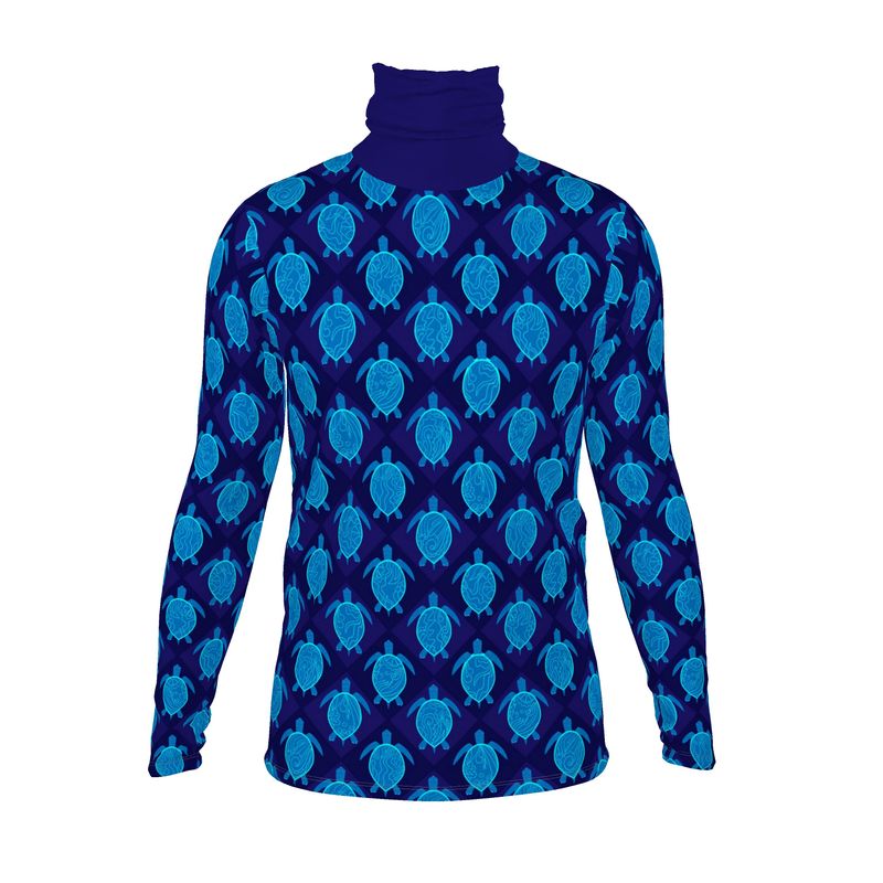 Men’s High-Roll Turtle Neck  - Topo Turtles - Blue