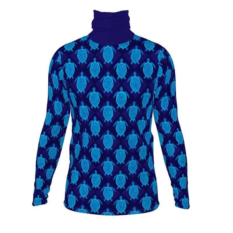 Men’s High-Roll Turtle Neck  - Topo Turtles - Blue