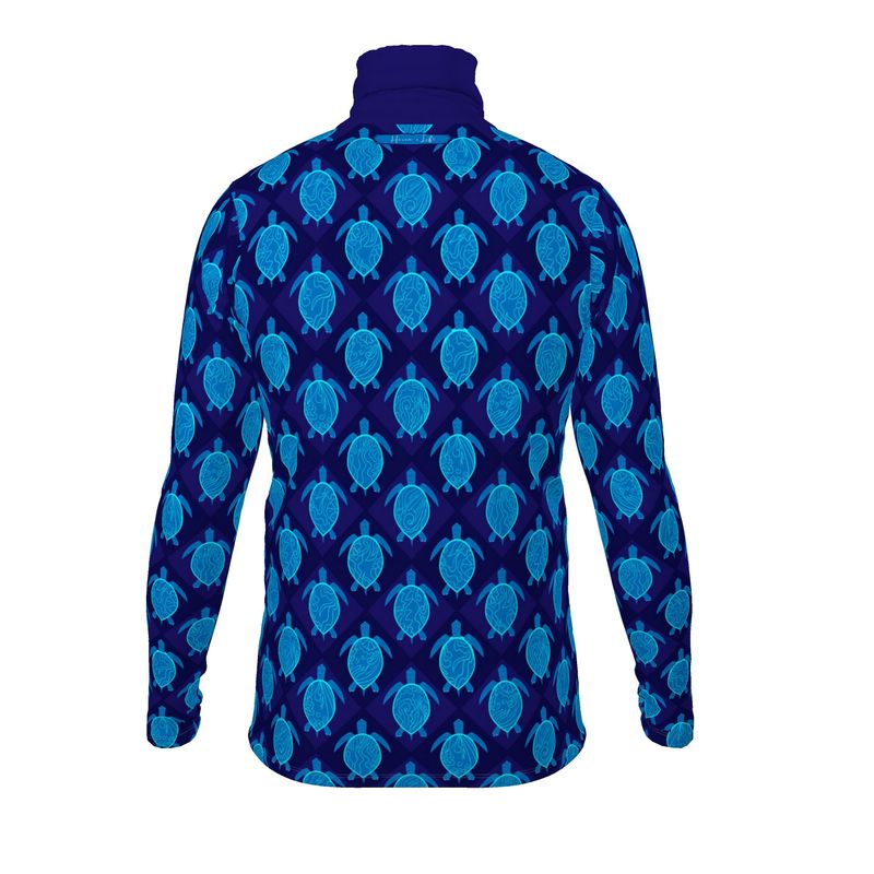 Men’s High-Roll Turtle Neck  - Topo Turtles - Blue