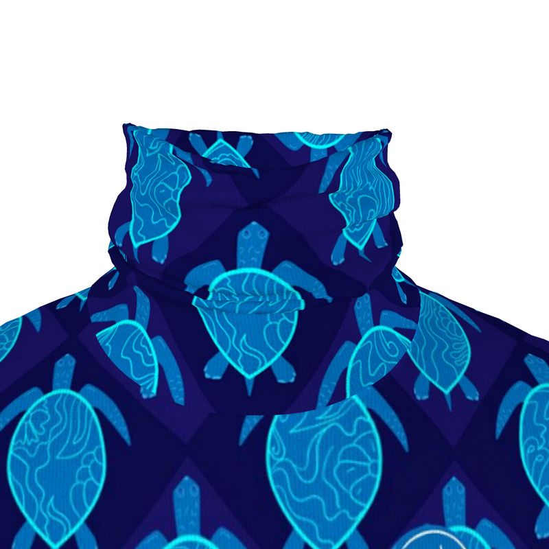 Men’s High-Roll Turtle Neck  - Topo Turtles - Blue Tide