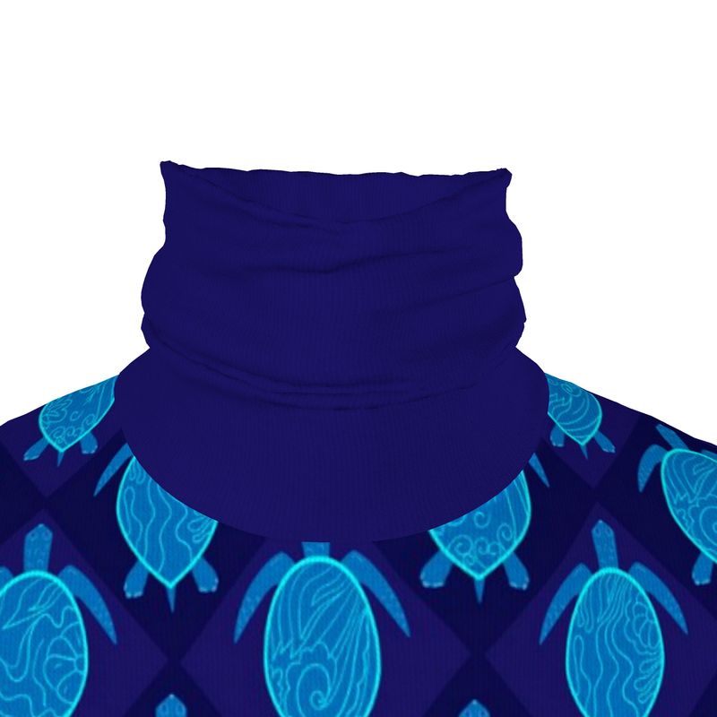 Men’s High-Roll Turtle Neck  - Topo Turtles - Blue