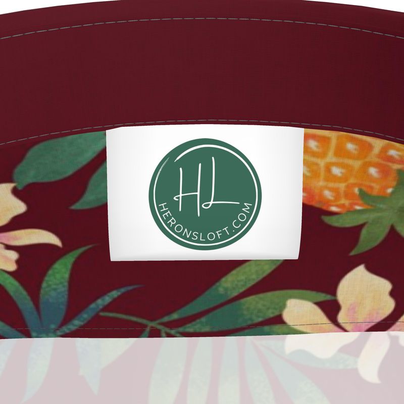 Men’s Button-Up Dress Shirt - Pineapple Paradise - Burgundy