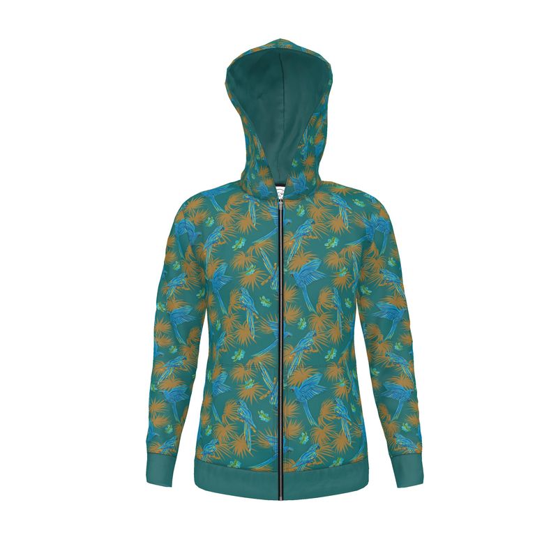 Men's Hoodie - Tropical Macaw - Sea Foam Green