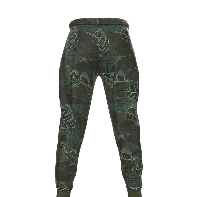 Men's Joggers - Camo Leaves - Dark Green