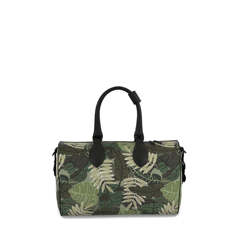 Duffle Bag - Bubble Nappa Leather - Camo Leaves - Light Green