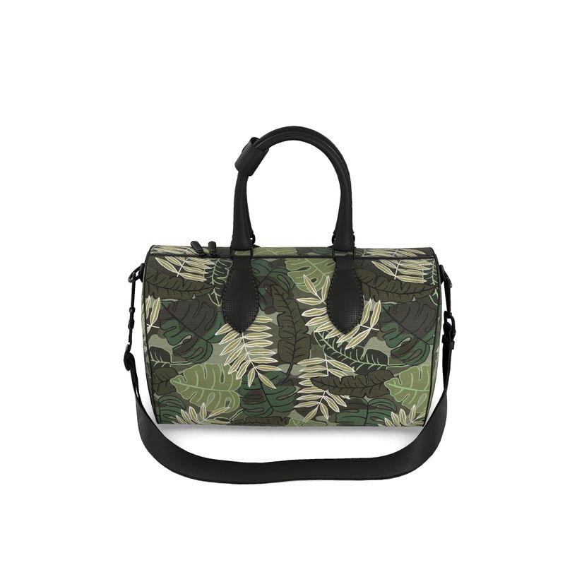 Duffle Bag - Bubble Nappa Leather - Camo Leaves - Light Green