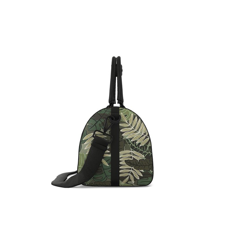 Duffle Bag - Bubble Nappa Leather - Camo Leaves - Light Green