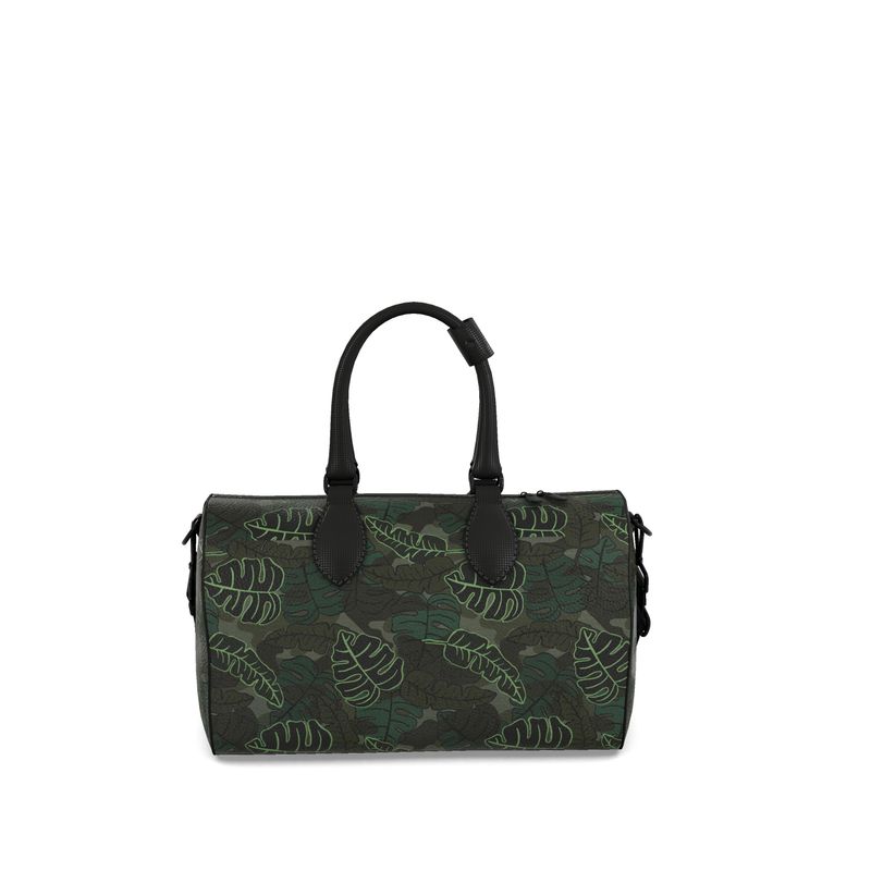 Duffle Bag - Bubble Nappa Leather - Camo Leaves - Dark Green