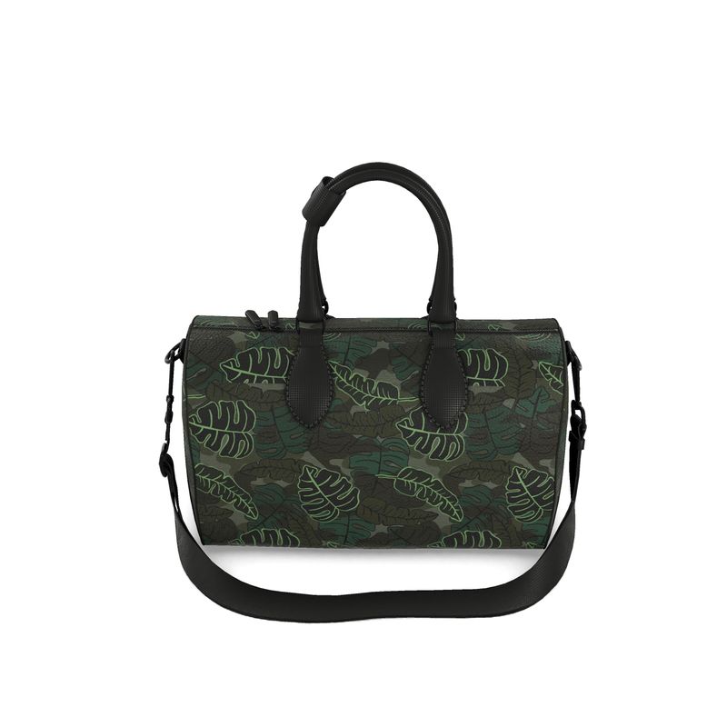 Duffle Bag - Bubble Nappa Leather - Camo Leaves - Dark Green