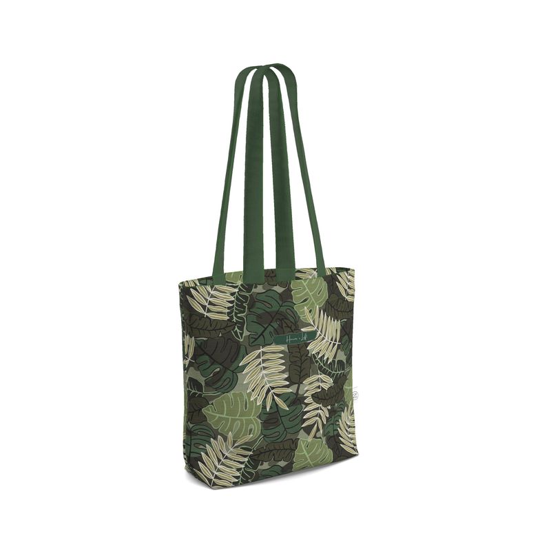 Canvas Tote Bag - Camo Leaves - Light Green