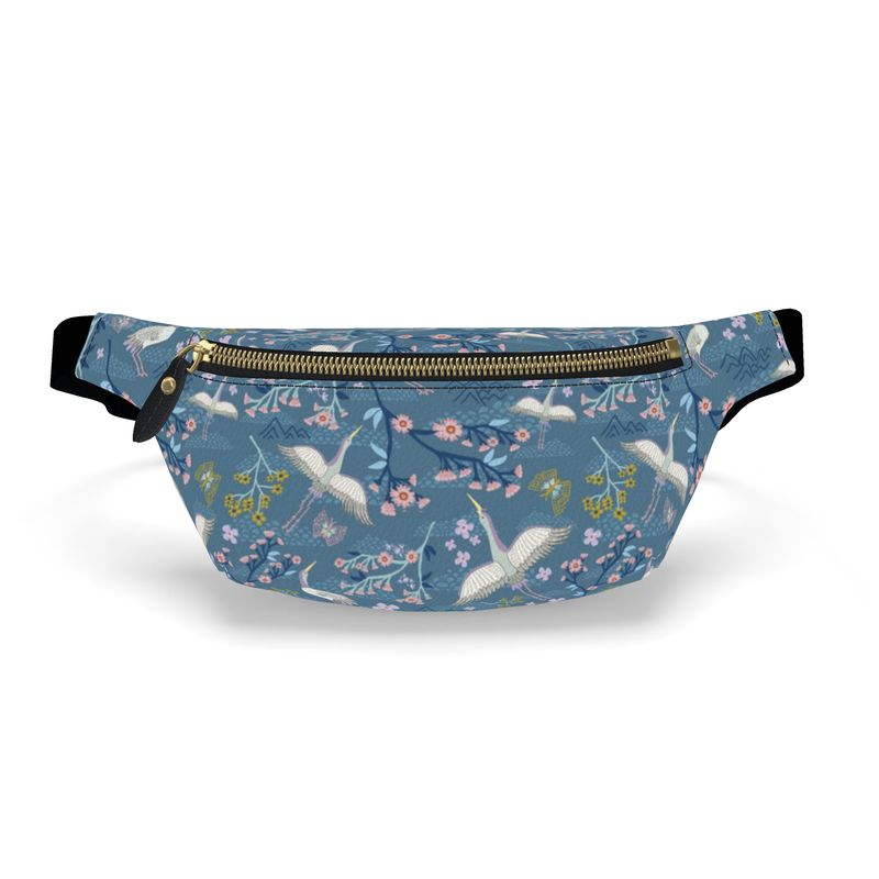 Fanny Pack - Nappa Leather - White Crane