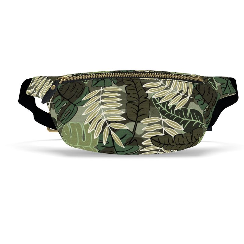 Fanny Pack - Nappa Leather - Camo Leaves - Light Green