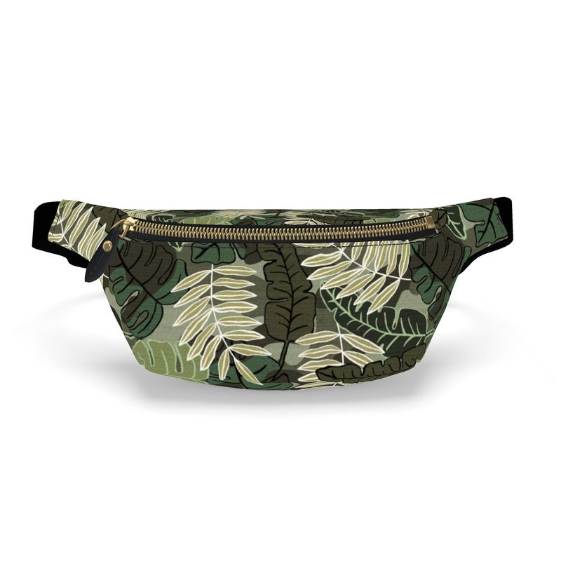 Fanny Pack - Nappa Leather - Camo Leaves - Light Green