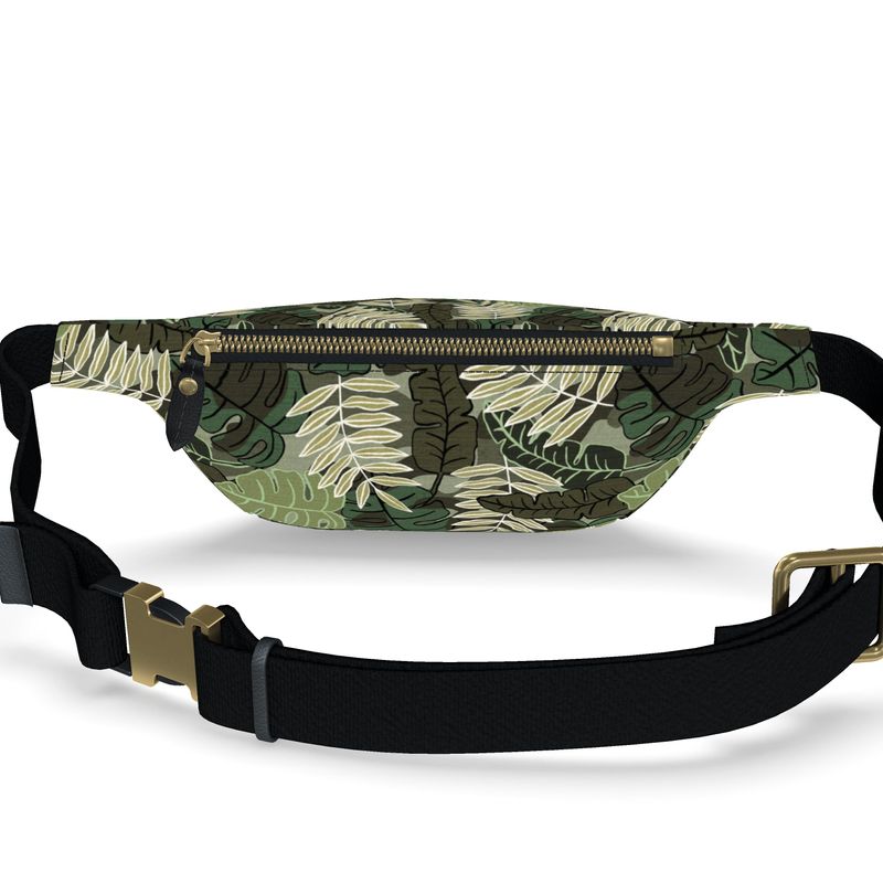 Fanny Pack - Nappa Leather - Camo Leaves - Light Green