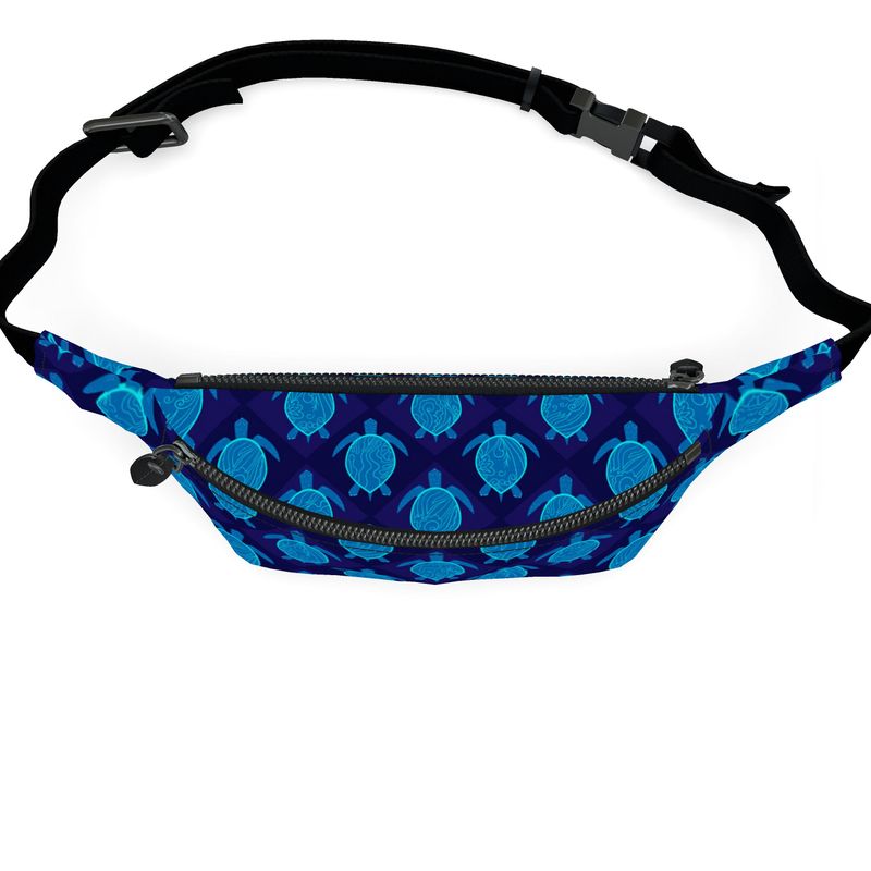 Fanny Pack - Archway Brushed Twill - Topo Turtles - Blue