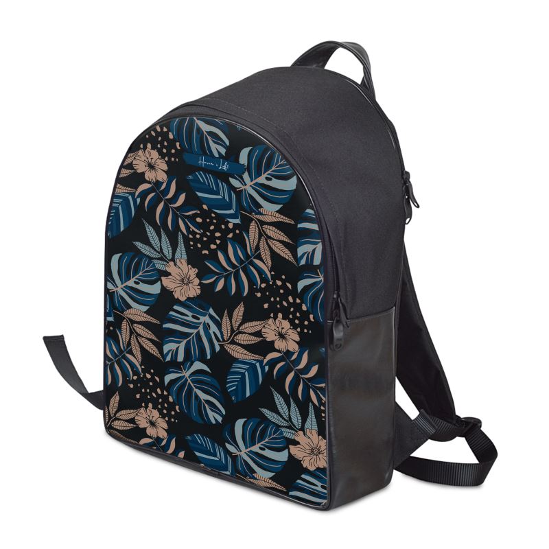 Minimalist Backpack - Midnight Monstera