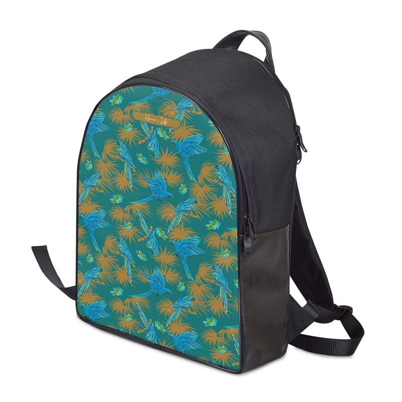 Minimalist Backpack - Tropical Macaw - Sea Foam Green