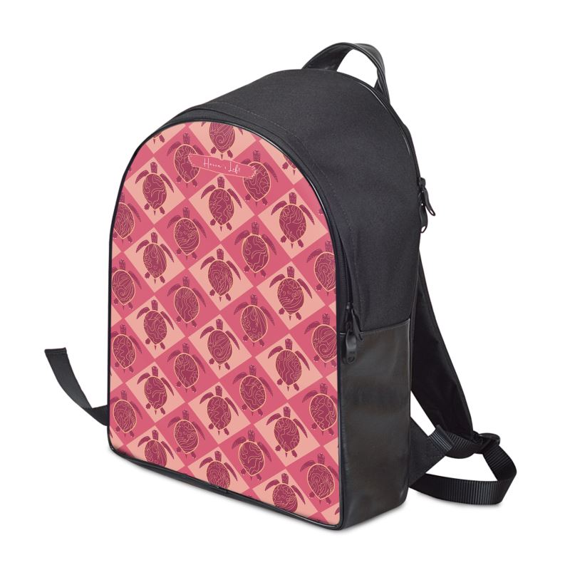 Minimalist Backpack - Topo Turtles - Pink