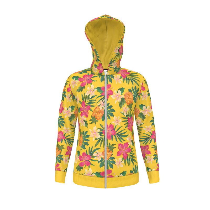 Women's Hoodie - Pineapple Paradise - Tropical Yellow