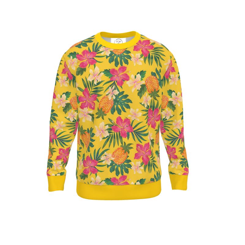 Women's Lightweight Sweater - Pineapple Paradise - Tropical Yellow