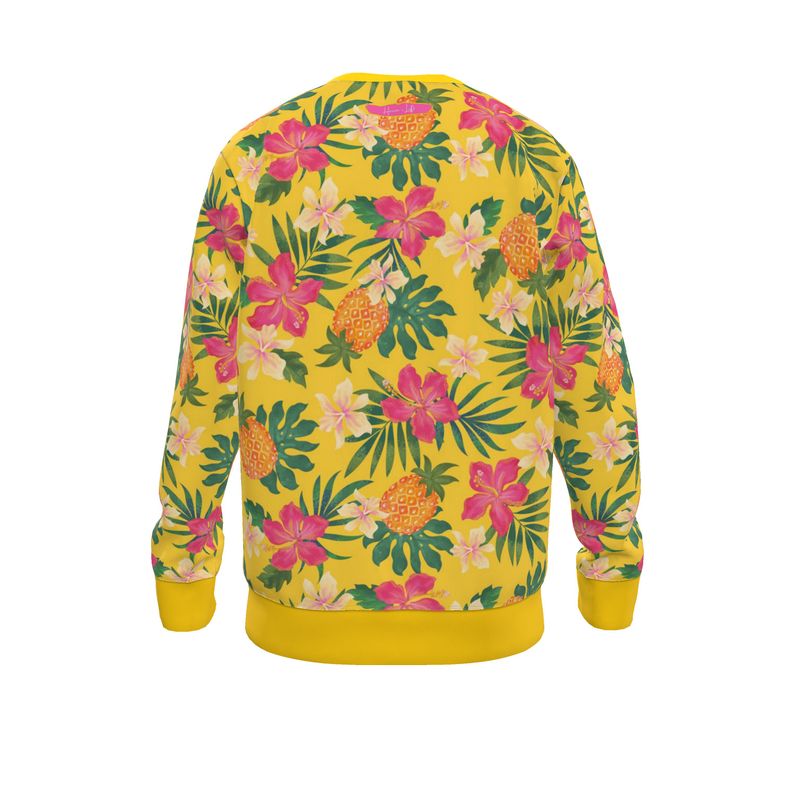 Women's Lightweight Sweater - Pineapple Paradise - Tropical Yellow