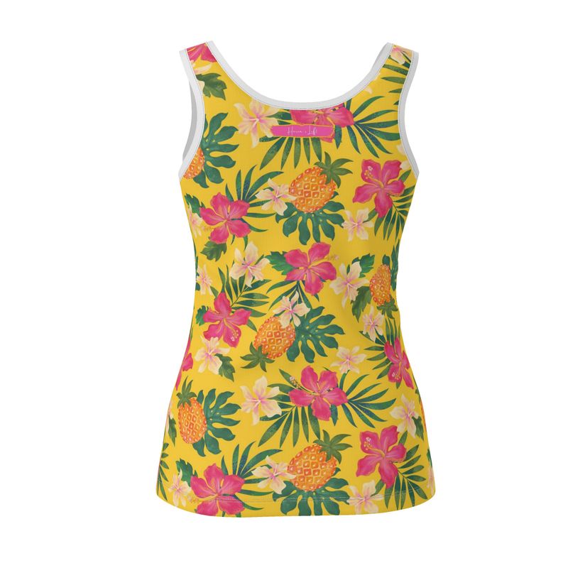 Women’s Tank Top - Pineapple Paradise - Tropical Yellow