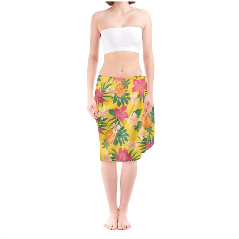 Women’s Sarong - Pineapple Paradise - Tropical Yellow