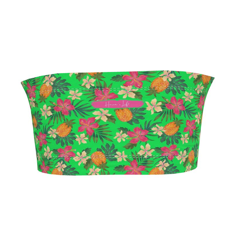 Women’s Bandeau - Pineapple Paradise - Tropical Green