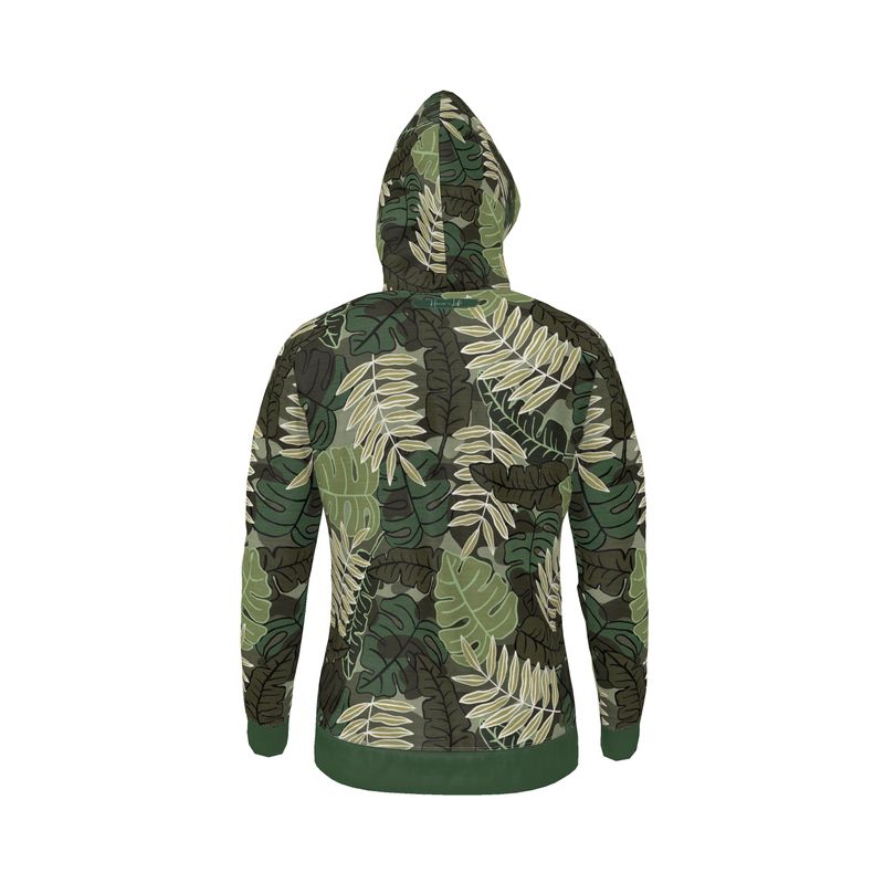 Women's Hoodie - Camo Leaves - Light Green