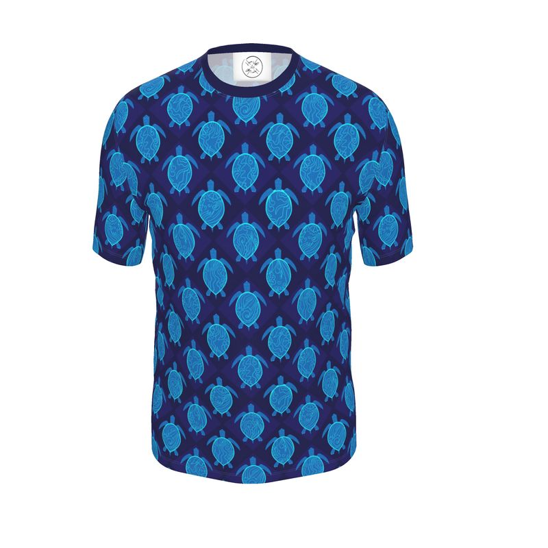 Men's Athletic Crew Neck T-Shirt - Topo Turtles - Blue