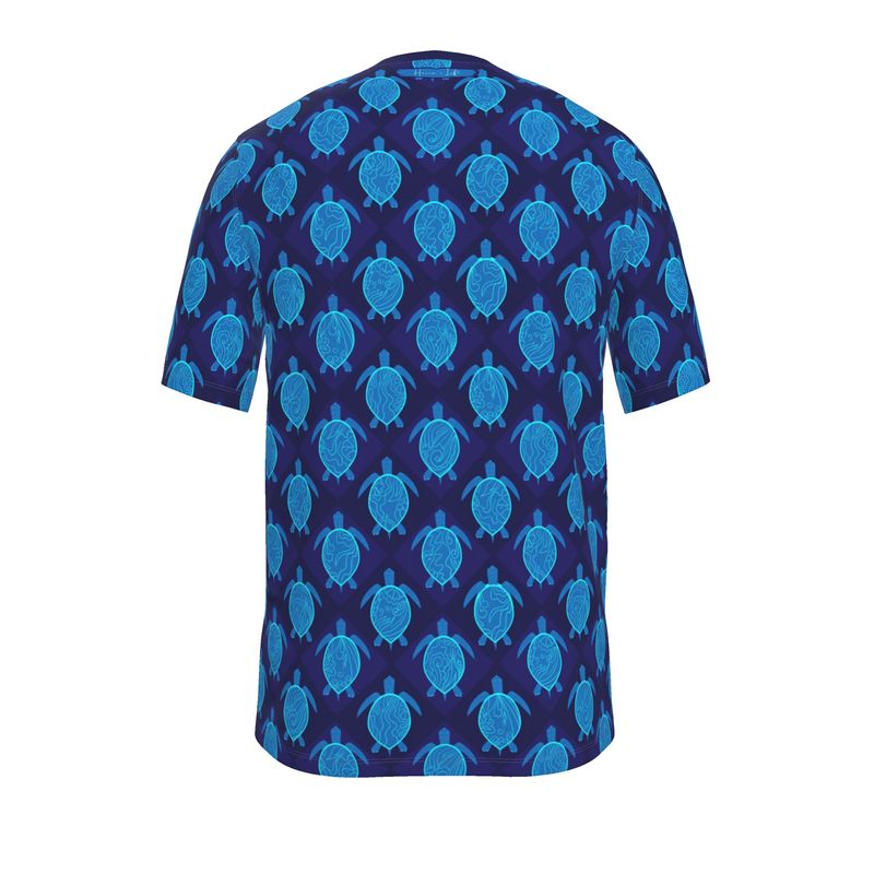 Men's Athletic Crew Neck T-Shirt - Topo Turtles - Blue