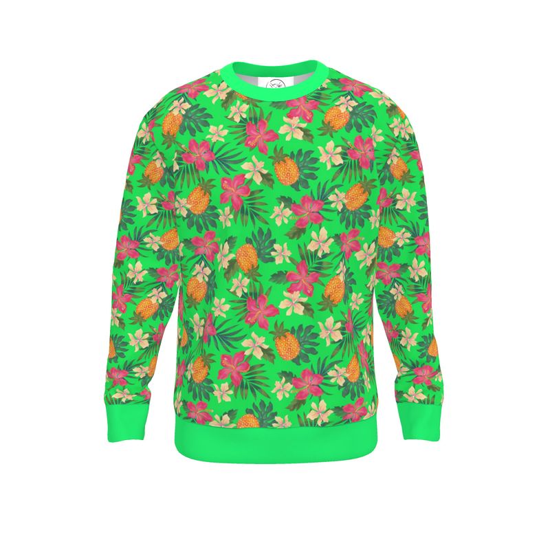 Women's Lightweight Sweater - Pineapple Paradise - Tropical Green