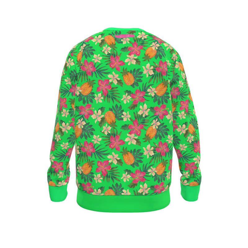 Women's Lightweight Sweater - Pineapple Paradise - Tropical Green