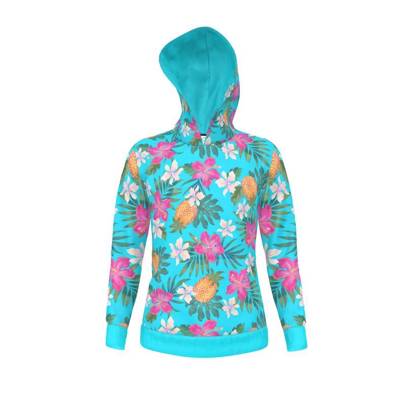 Women's Hoodie - Pineapple Paradise - Tropical Blue