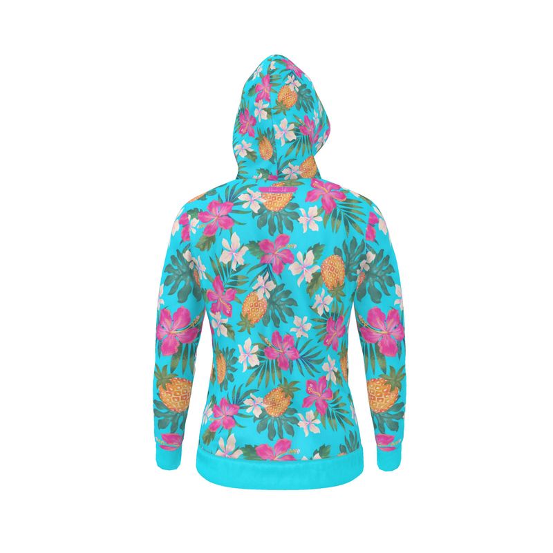 Women's Hoodie - Pineapple Paradise - Tropical Blue