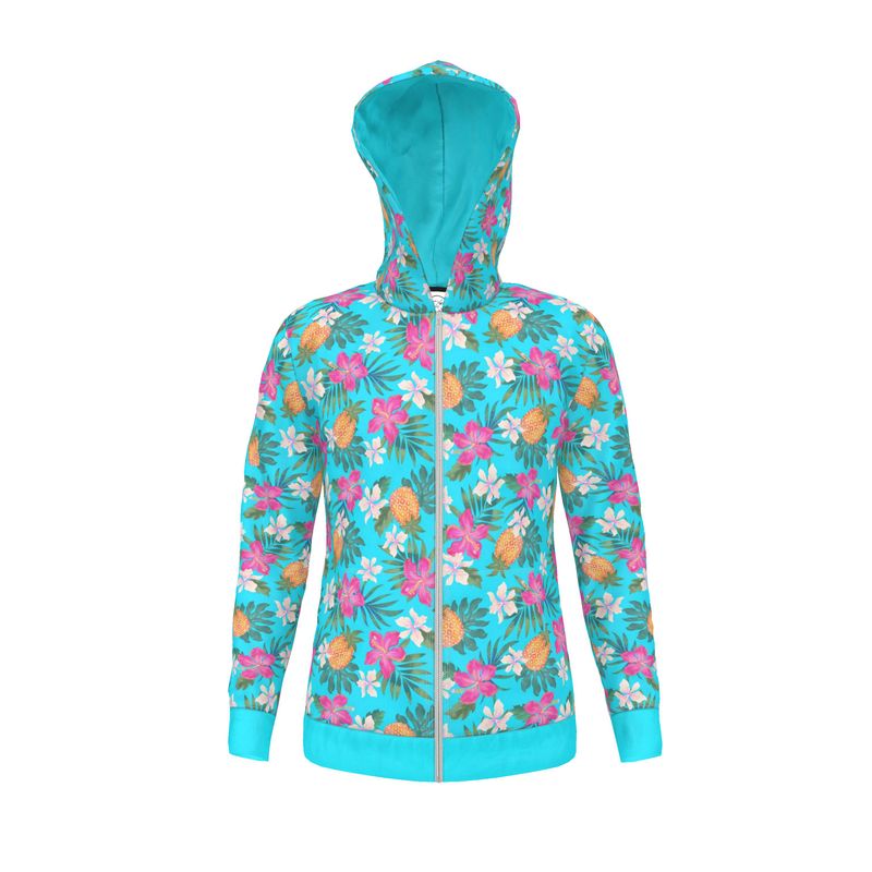 Women's Hoodie - Pineapple Paradise - Tropical Blue