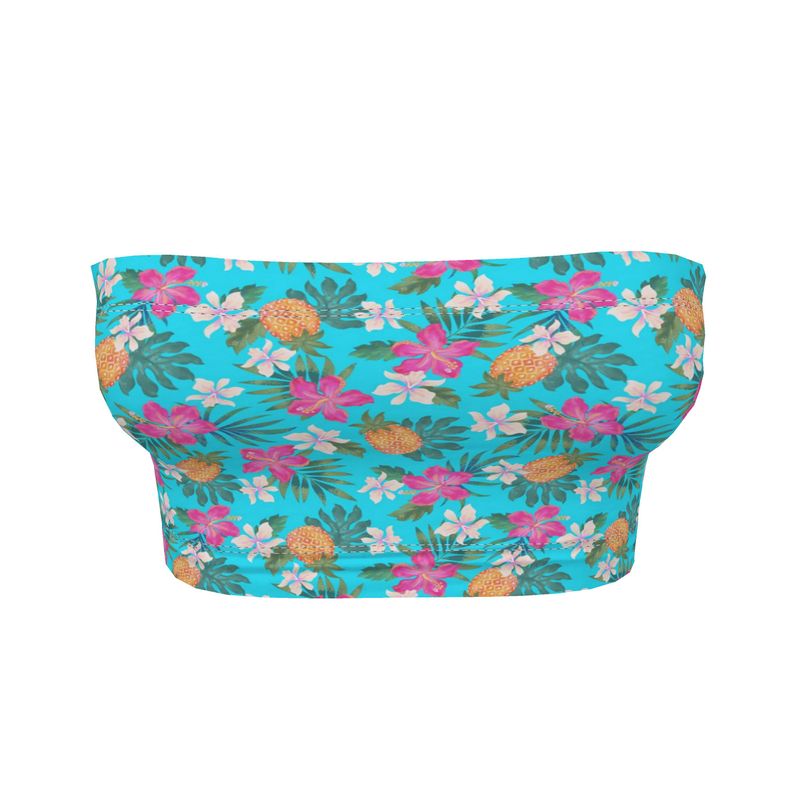 Women's Bandeau - Pineapple Paradise - Tropical Blue