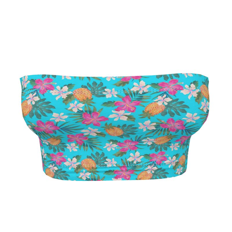 Women's Bandeau - Pineapple Paradise - Tropical Blue