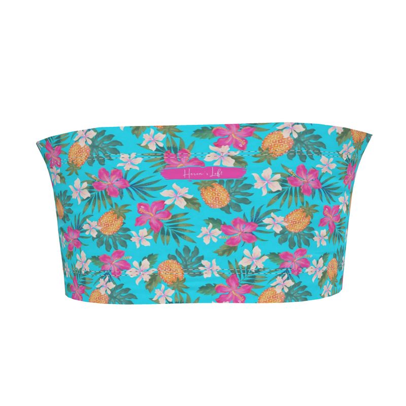 Women's Bandeau - Pineapple Paradise - Tropical Blue