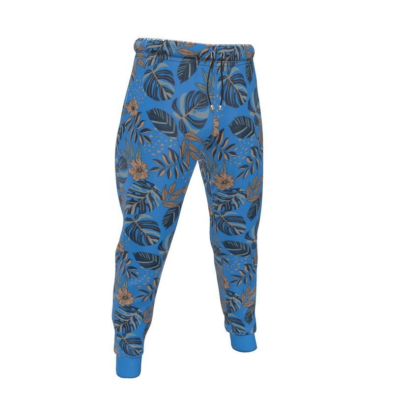 Men's Joggers - Midnight Monstera - Azure Blue