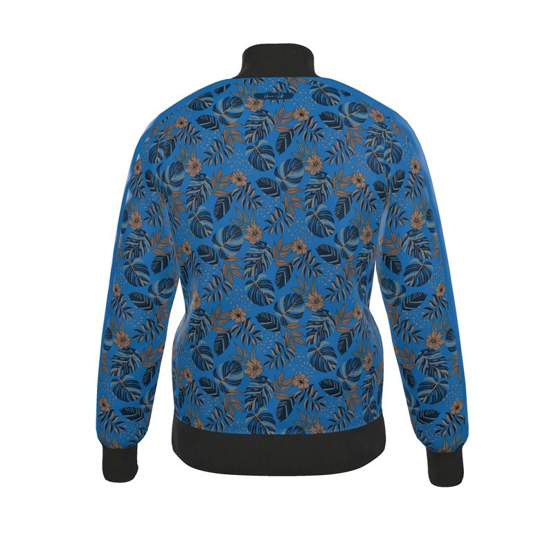 Men's Track Jacket - Midnight Monstera - Azure Blue