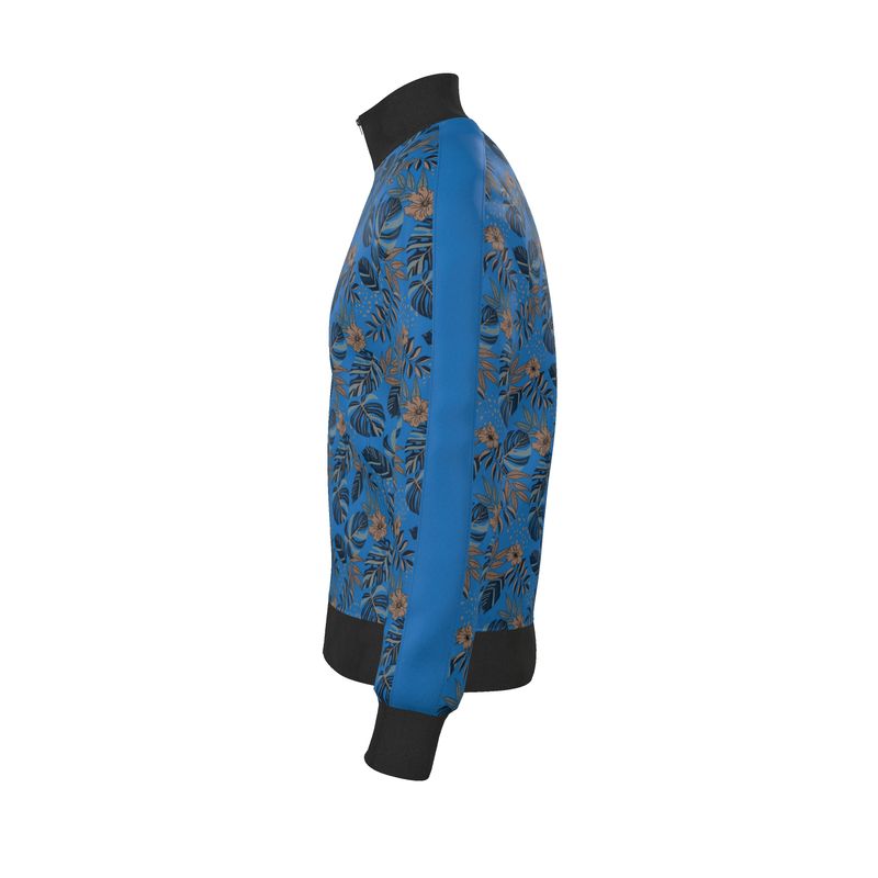 Men's Track Jacket - Midnight Monstera - Azure Blue