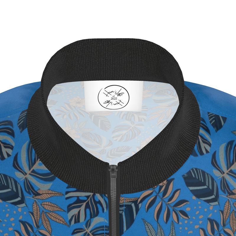 Men's Track Jacket - Midnight Monstera - Azure Blue