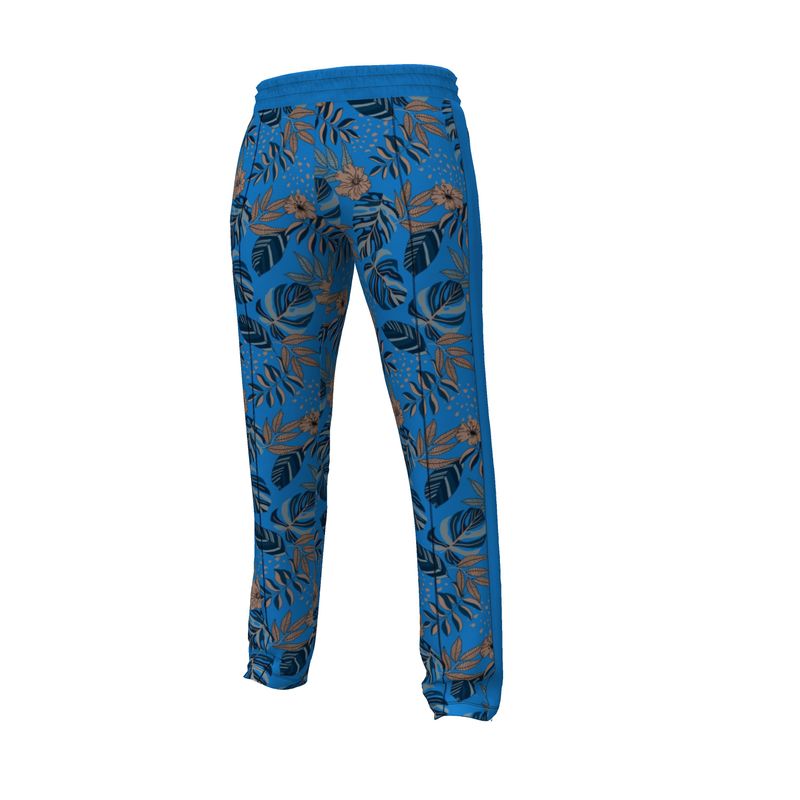 Men's Track Pants - Midnight Monstera - Azure Blue