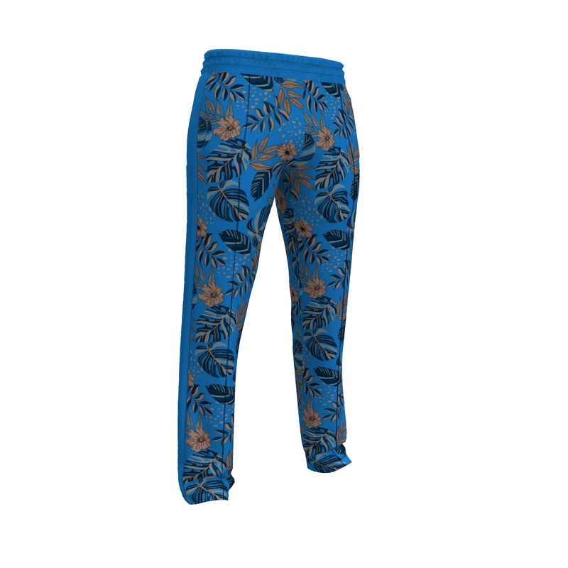 Men's Track Pants - Midnight Monstera - Azure Blue